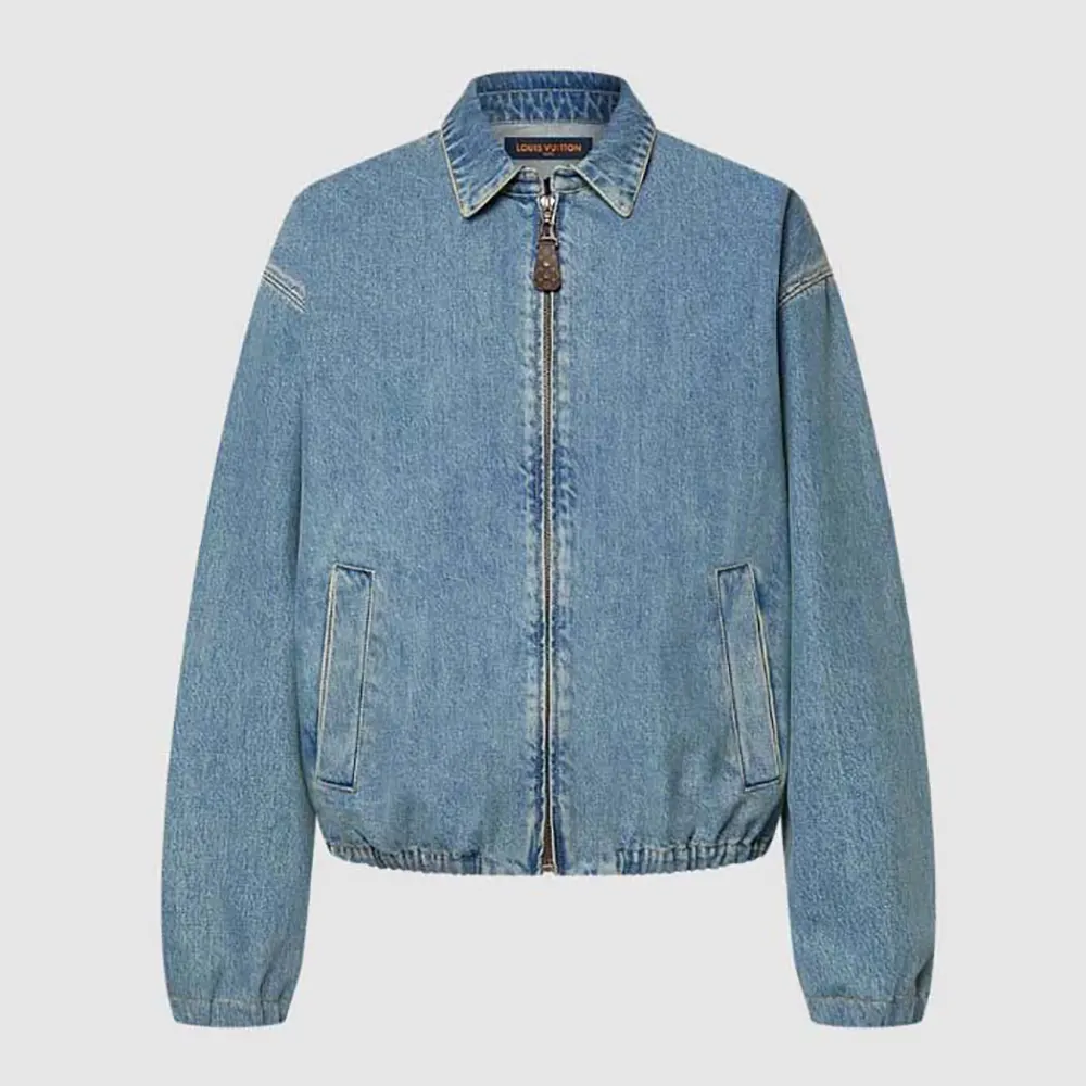 Louis Vuitton LV Women Denim Bomber Jacket-Blue 1AHHRU