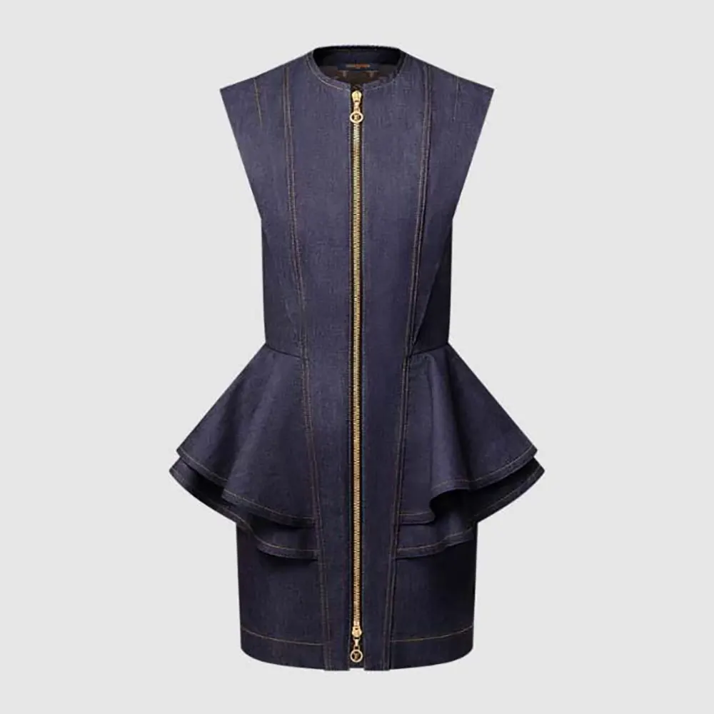 Louis Vuitton LV Women Denim Flounce Dress 1AHGY1