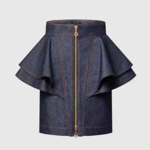 Louis Vuitton LV Women Denim Flounce Skirt 1AHGXT
