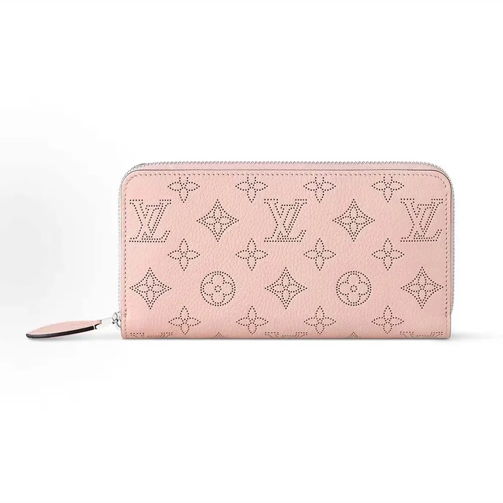 Louis Vuitton LV Women Zippy Wallet Mahina Perforated Calf Leather-Pink