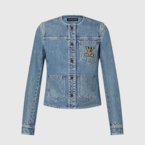 Louis Vuitton LV Women Denim Fitted Jacket-Blue 1AHHS5