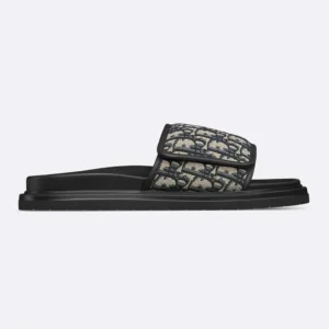 Dior Unisex Aqua Sandal Beige and Black Dior Oblique Jacquard