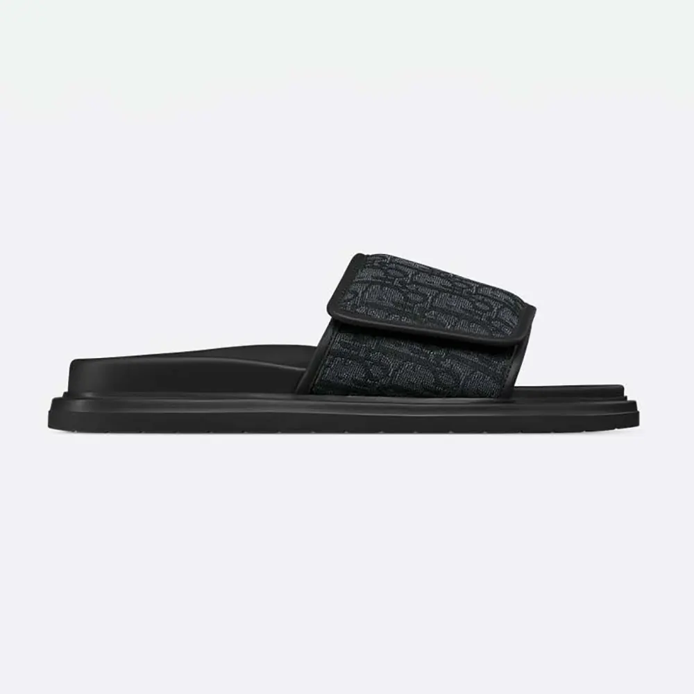 Dior Unisex Aqua Sandal Black Dior Oblique Jacquard