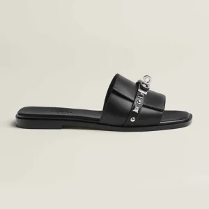 Hermes Unisex Giulia Sandal-Black H242099Z