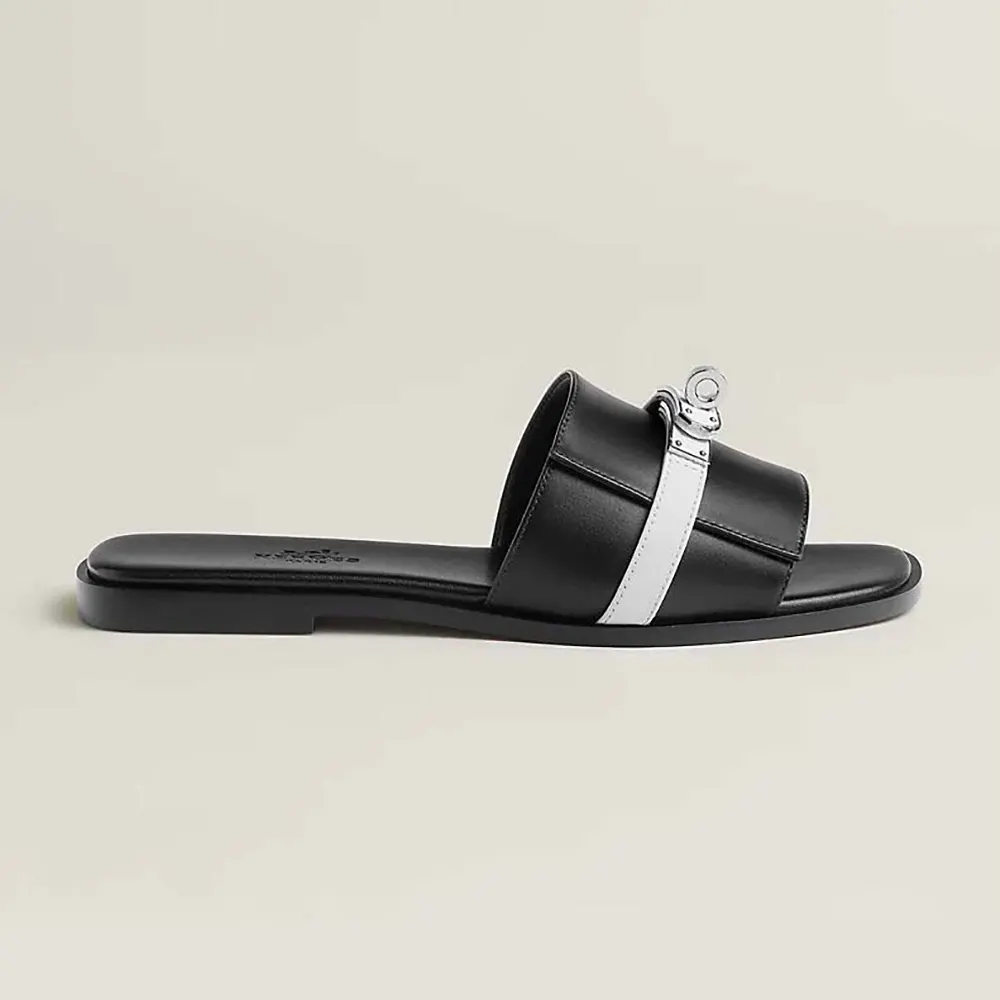 Hermes Unisex Giulia sandal-Black/White H251028Z