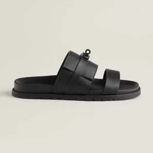 Hermes Unisex Jackson Sandal-Black H252942Z