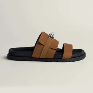 Hermes Unisex Jackson Sandal-Brown H242952Z