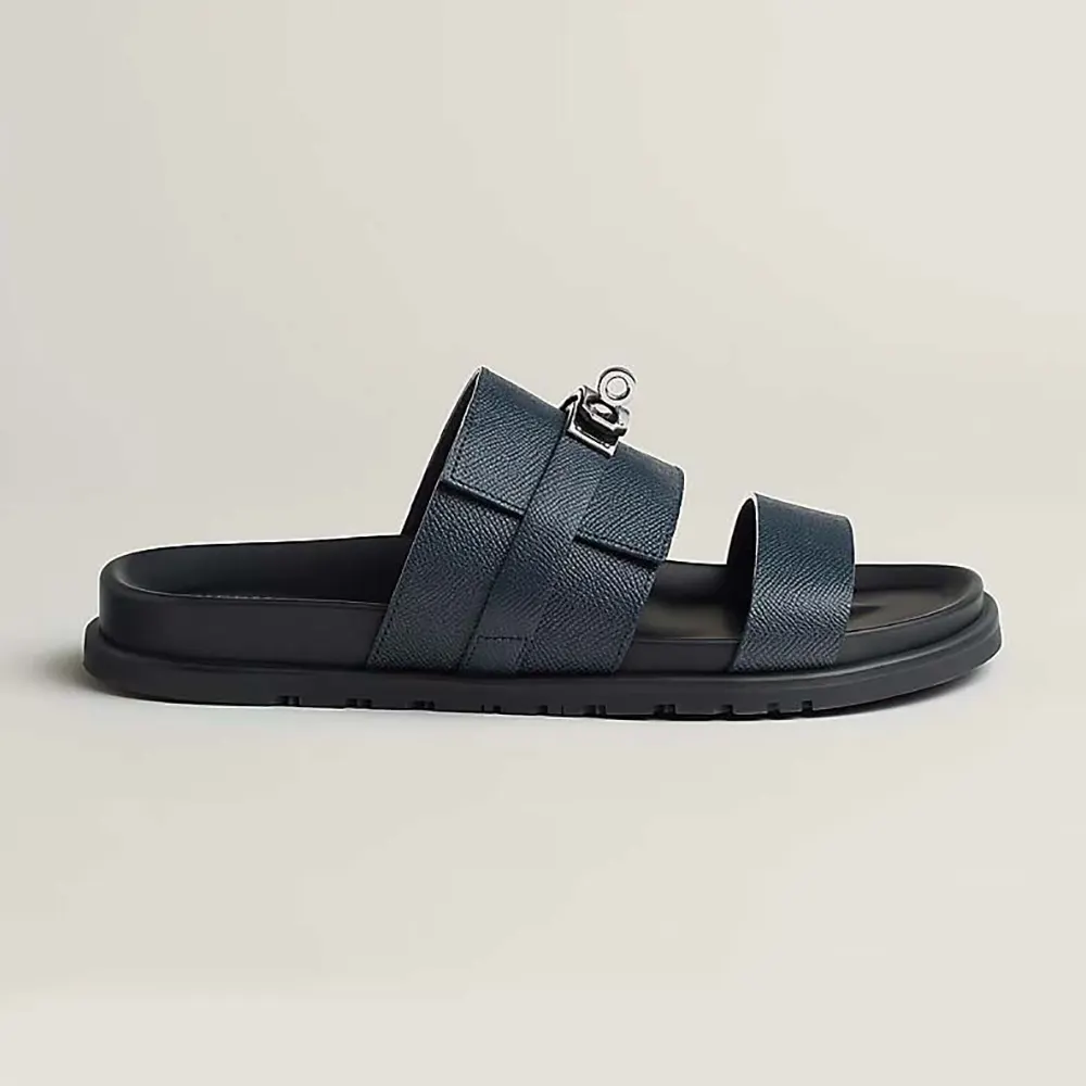 Hermes Unisex Jackson Sandal-Navy H242949Z