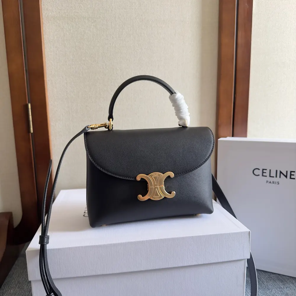 Celine Women Teen Nino Bag in Smooth Satinated Calfskin-Black
