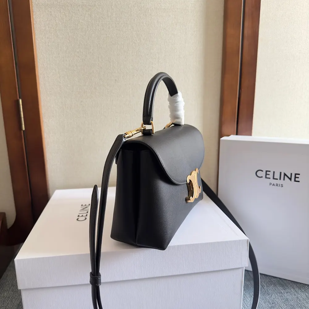 Celine Women Teen Nino Bag in Smooth Satinated Calfskin-Black