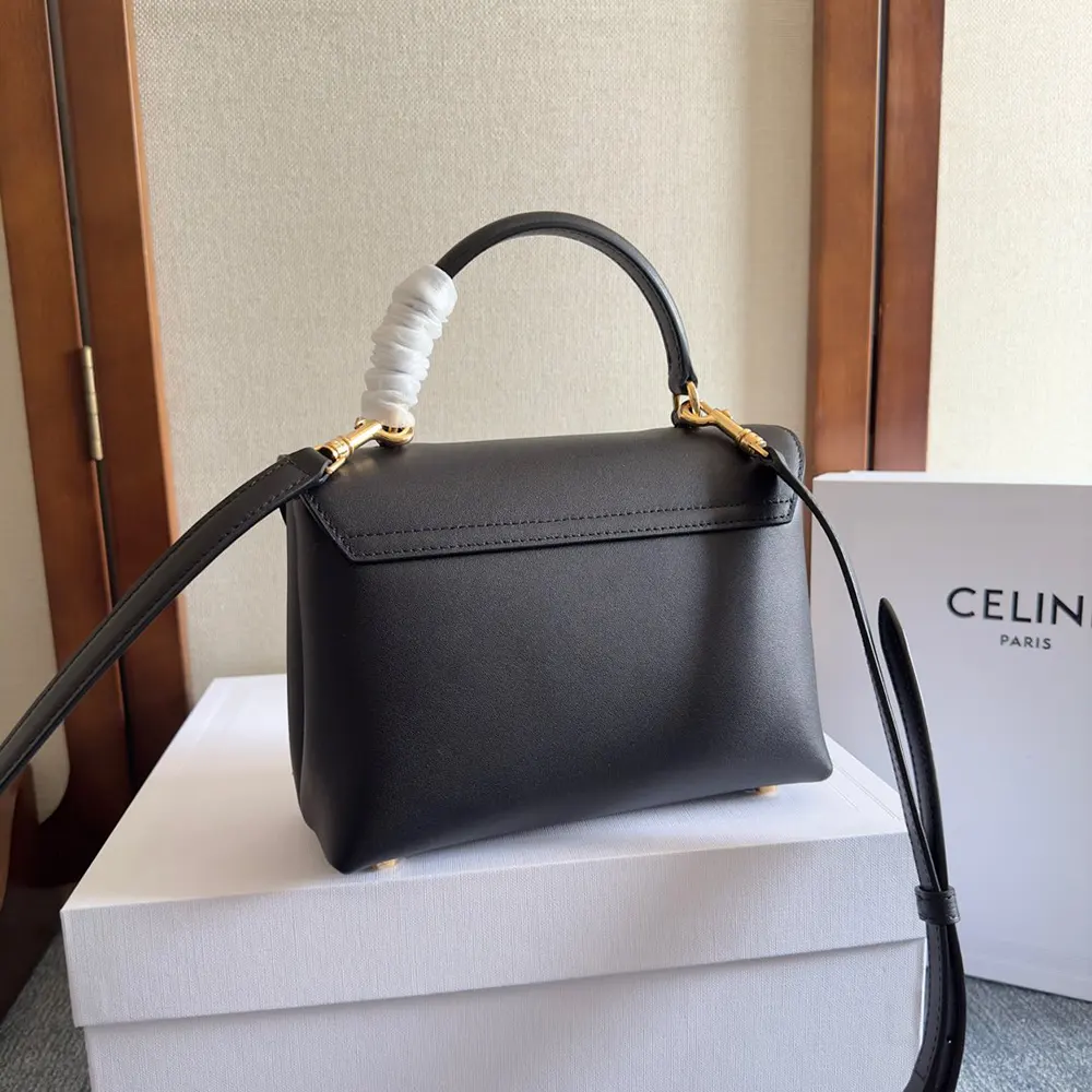 Celine Women Teen Nino Bag in Smooth Satinated Calfskin-Black