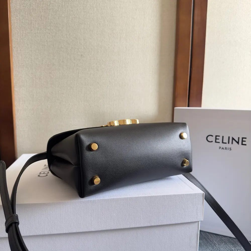 Celine Women Teen Nino Bag in Smooth Satinated Calfskin-Black