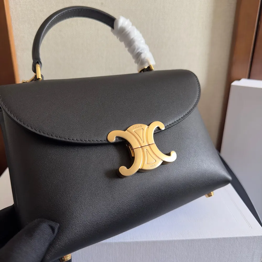 Celine Women Teen Nino Bag in Smooth Satinated Calfskin-Black