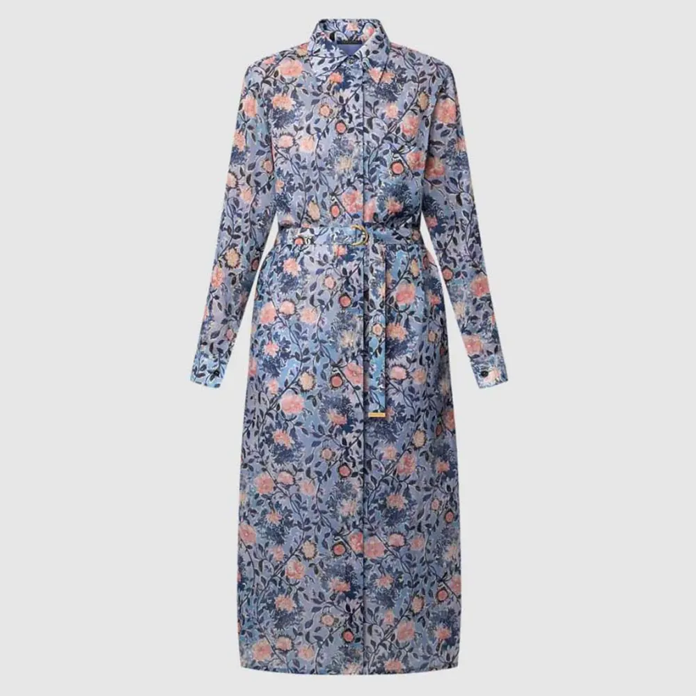 Louis Vuitton Women Floral Vine Shirt Dress 1AHHZY