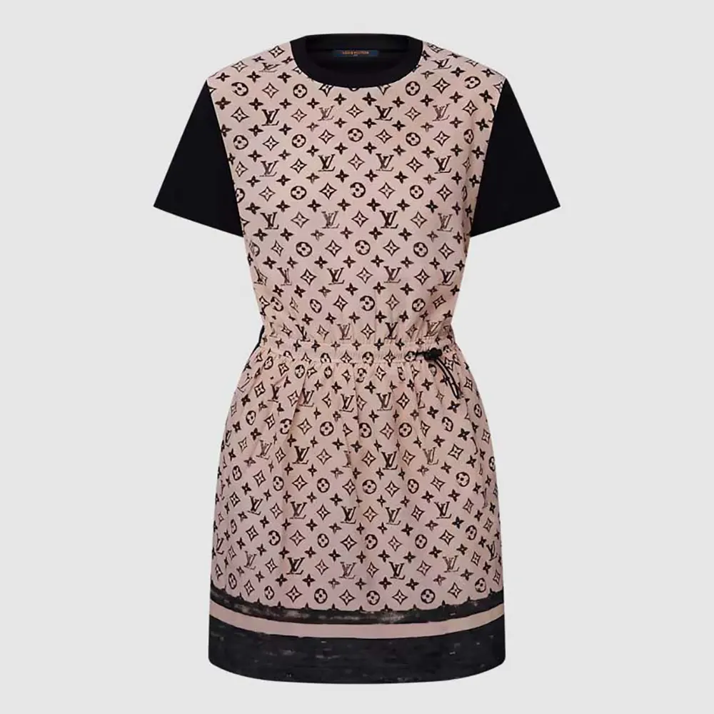 Louis Vuitton Women Monogram Front Drawstring Dress 1AIAYM