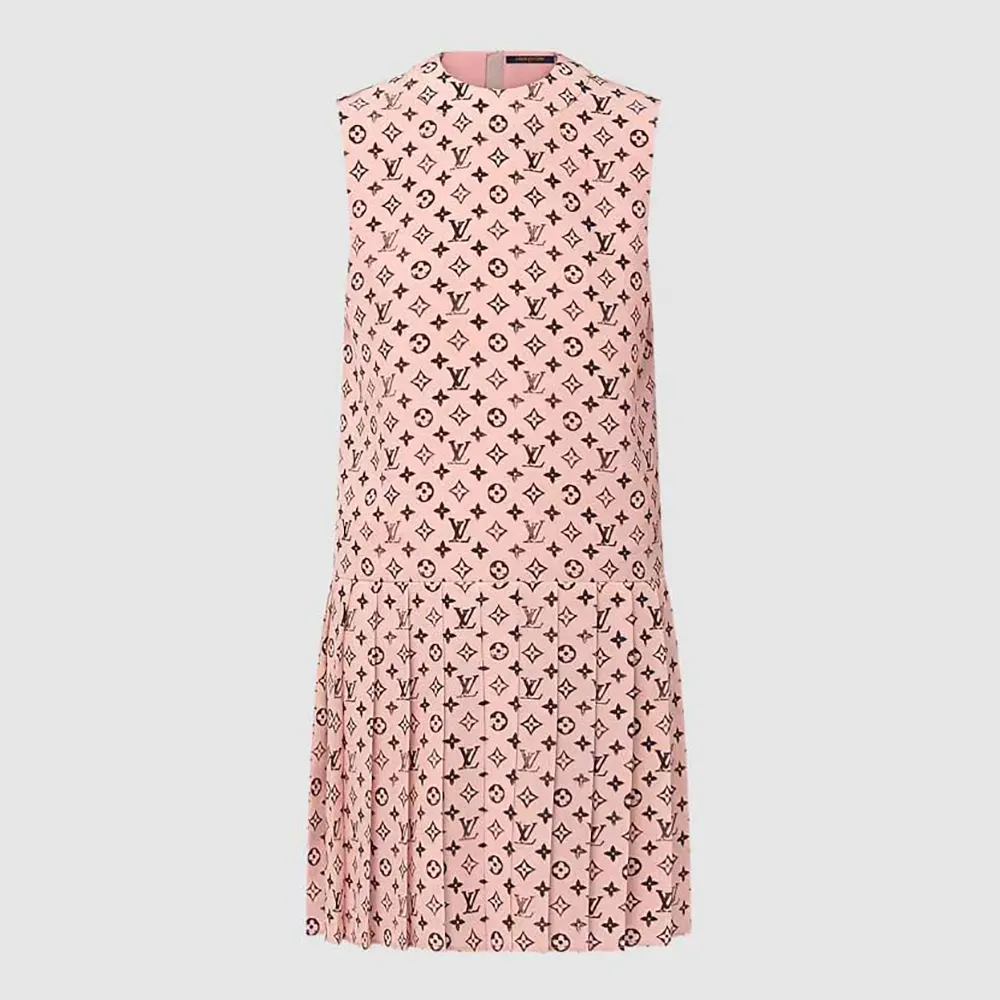 Louis Vuitton Women Washed Monogram Pleat Dress 1AIAPT
