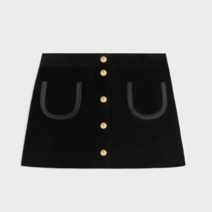 Celine Women Mini Skirt In Suede RJ03P434J