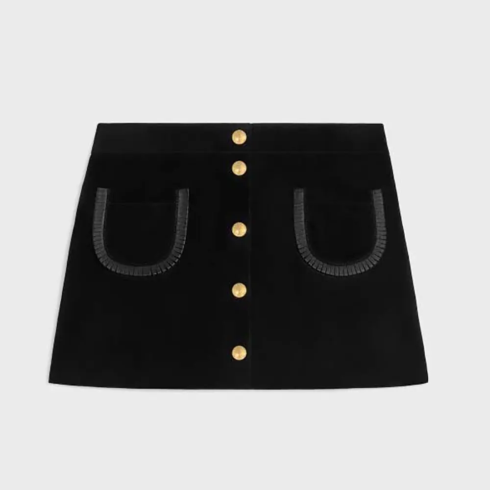 Celine Women Mini Skirt In Suede RJ03P434J