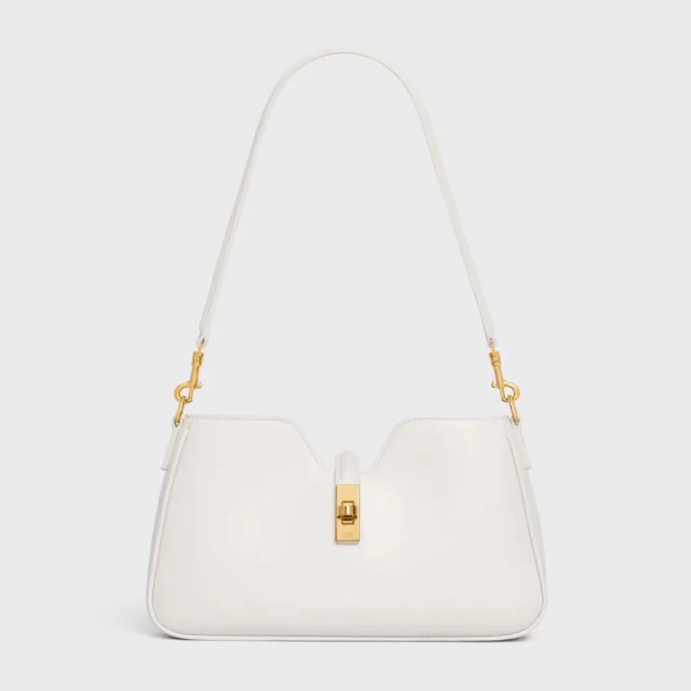 Celine Women Shoulder Camille 16 Soft In Smooth Calfskin-White