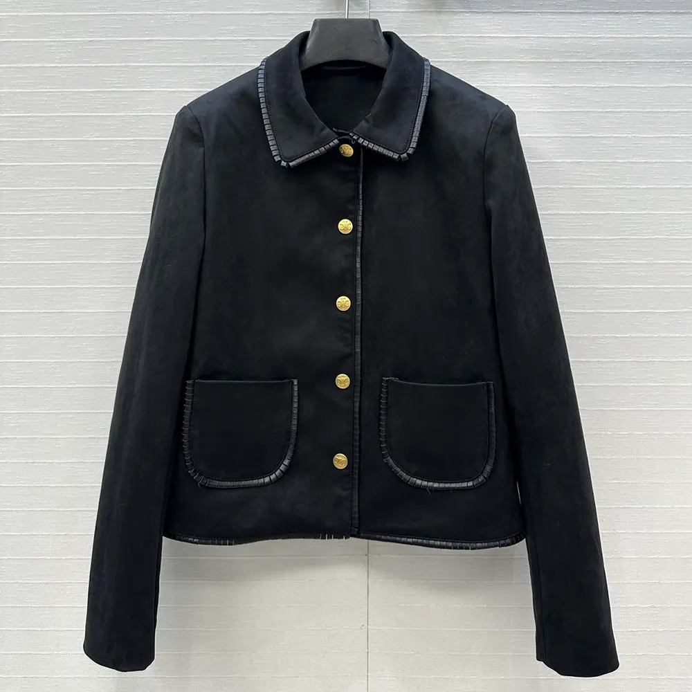 Celine Women Straight Blouson Jacket In Suede RV0ML434J