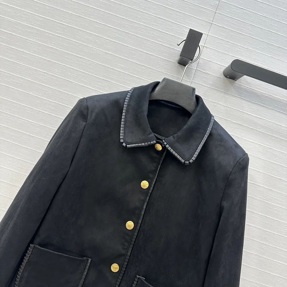 Celine Women Straight Blouson Jacket In Suede RV0ML434J