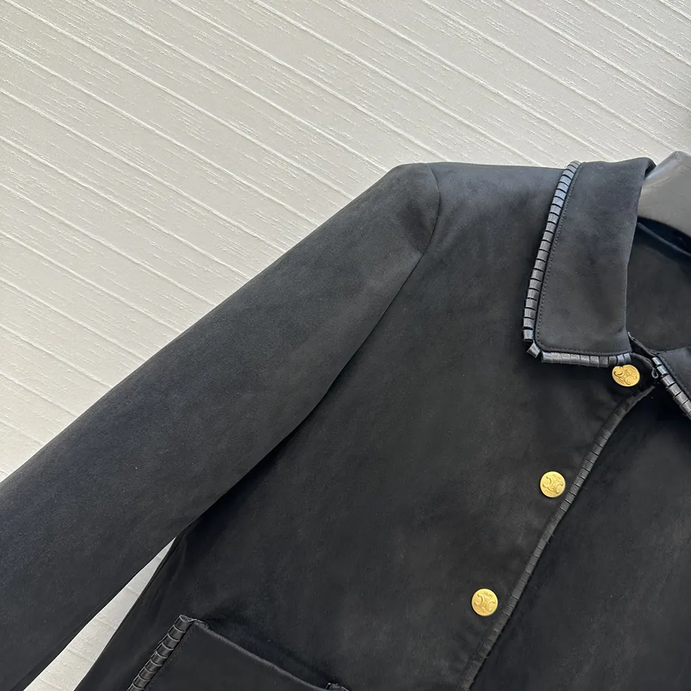 Celine Women Straight Blouson Jacket In Suede RV0ML434J