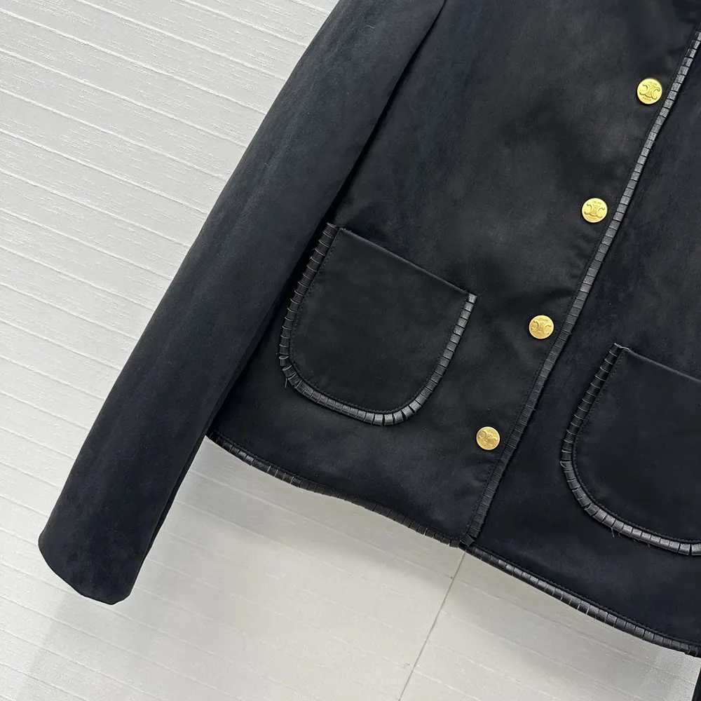 Celine Women Straight Blouson Jacket In Suede RV0ML434J