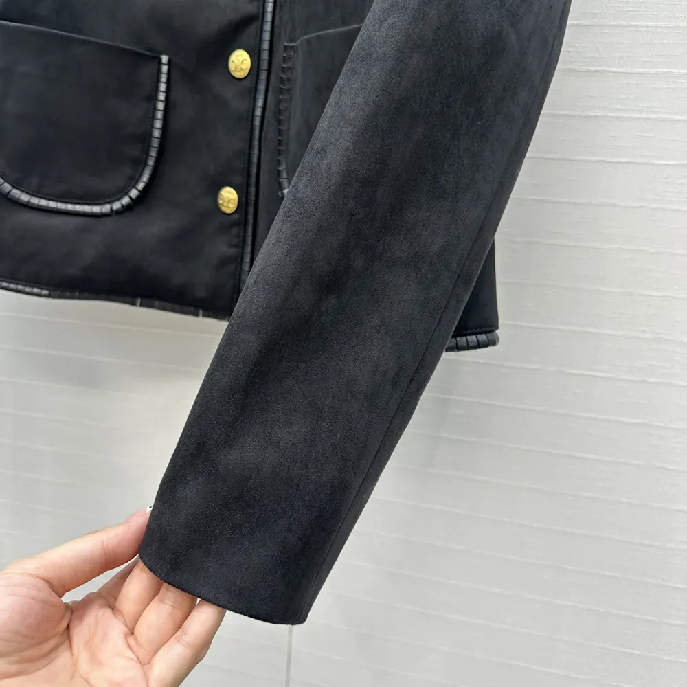 Celine Women Straight Blouson Jacket In Suede RV0ML434J