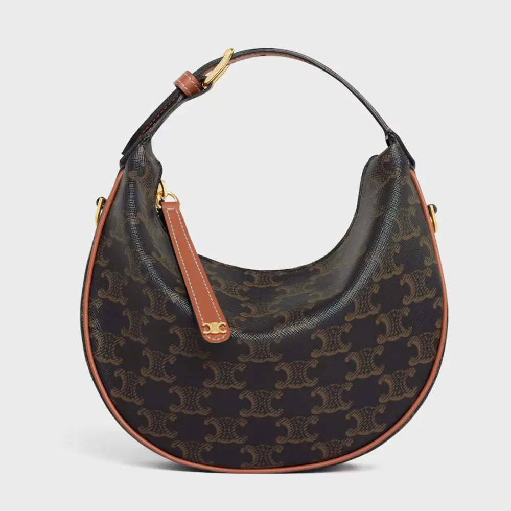 Celine Women Teen Celine Lulu in Triomphe Canvas and Calfskin