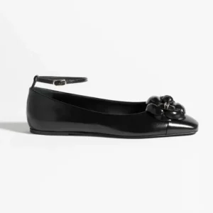 Chanel Women Ballet Flats Shiny Calfskin-Black G46520
