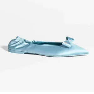 Chanel Women Ballet Flats Silk Satin-Blue G46609