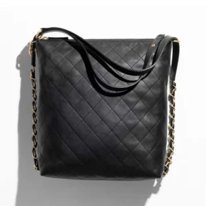 Chanel Women Large Backpack Calfskin Gold Tone Metal-Black