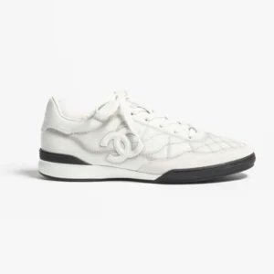 Chanel Women Sneakers Calfskin-White & Light Gray G45839