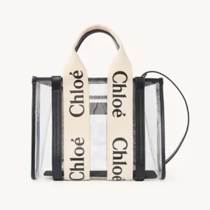 Chloe Women Small Woody Tote Bag In Jelly & Leather-Black