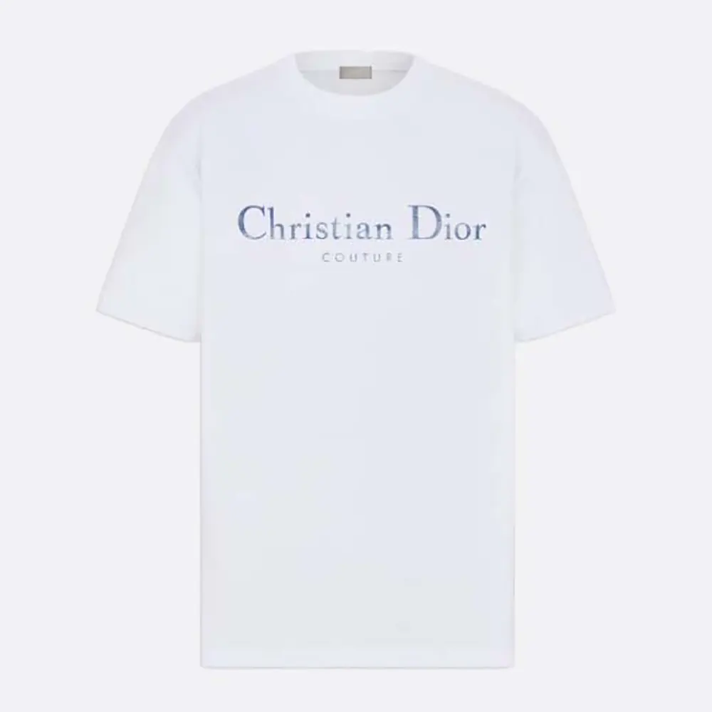 Dior Women Christian Dior Couture T-Shirt Relaxed Fit White Distressed-Effect Cotton Jersey