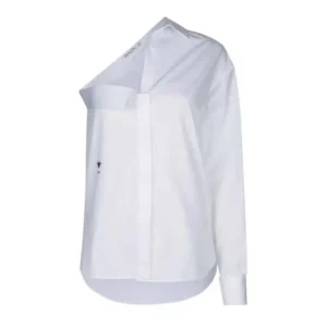 Dior Women Asymmetric Shirt Off-the-shoulder Design
