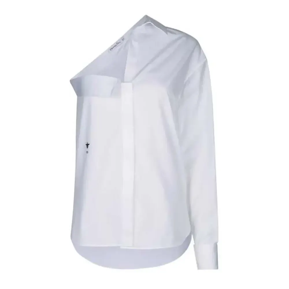 Dior Women Asymmetric Shirt Off-the-shoulder Design