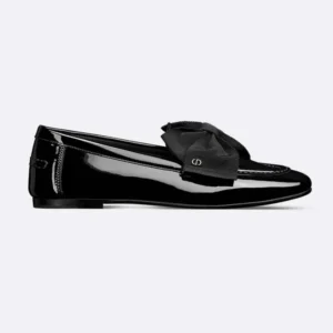 Dior Women Diorissimo Loafer Black Patent Calfskin and Grosgrain