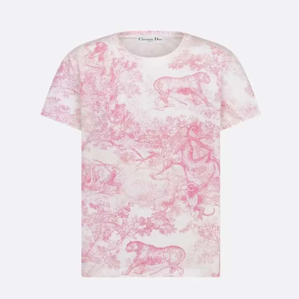 Dior Women Dioriviera T-Shirt White Cotton and Linen Jersey 443T09A4498