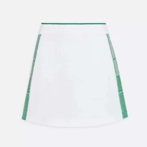 Dior Women Vibe Skort White Cotton Jersey with Pine Green Dior Graphique Motif