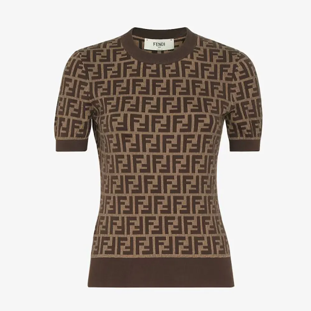 Fendi Women Sweater Brown FF Cotton FZXC72ASJTF0GGE