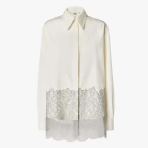 Fendi Women White Cotton Poplin Shirt FS8303AUJQF08QQ