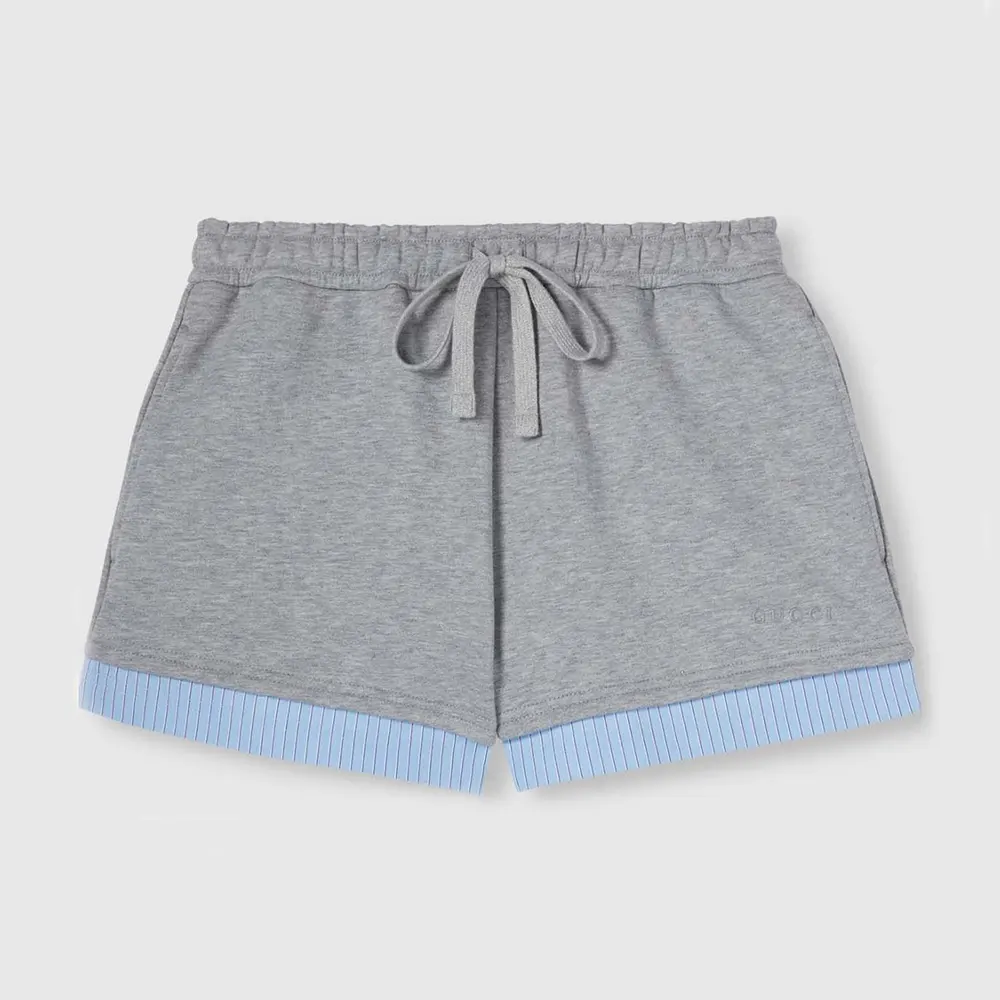 Gucci Women Cotton Jersey Shorts with Embroidery 837934
