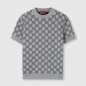 Reversible GG Wool Jacquard Top-Grey 798159XKD8T1045