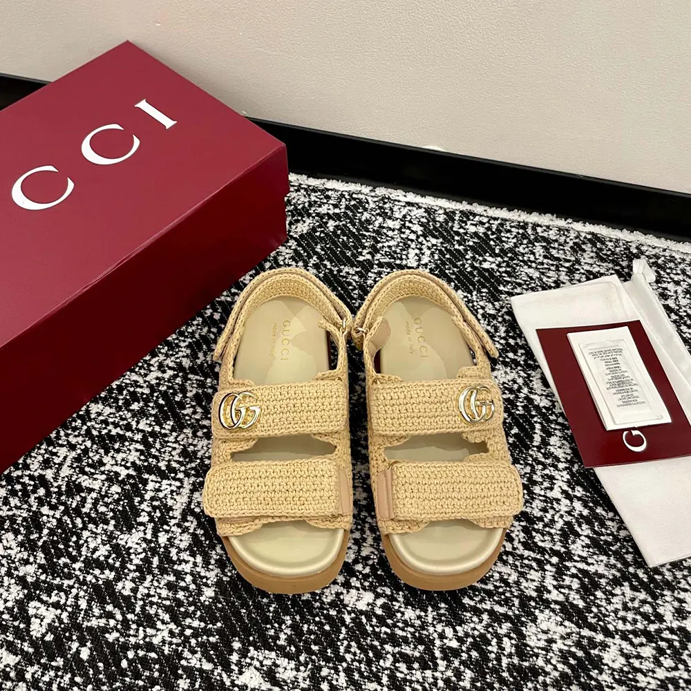 Gucci Women Sandal with Double G-Beige 835086FAEQ2 - Image 4