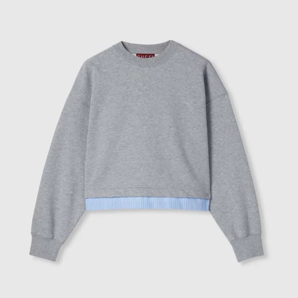 Gucci Women Cotton Jersey Sweatshirt with Embroidery 837933