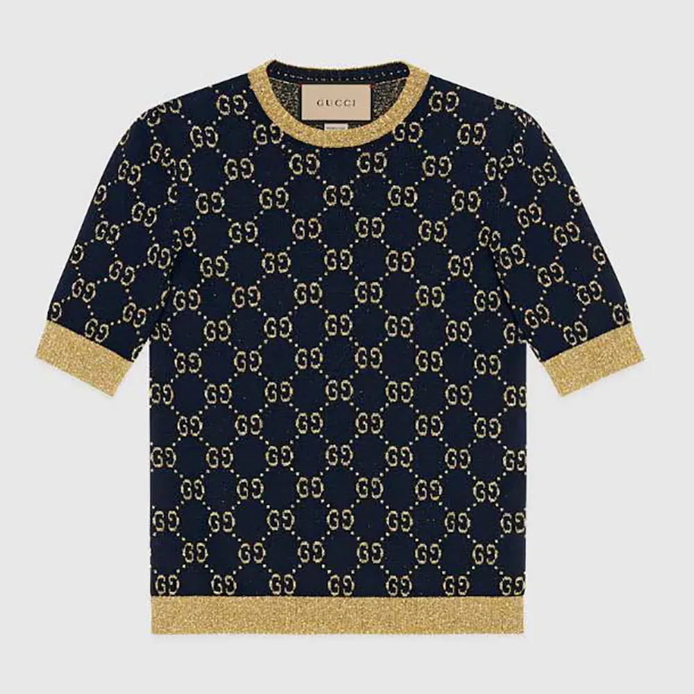 Gucci Women GG Cotton Lamé Top 526759X9W834921