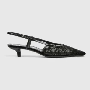 Gucci Women GG Crystal Slingback Pump-Black 840728FAEQ0