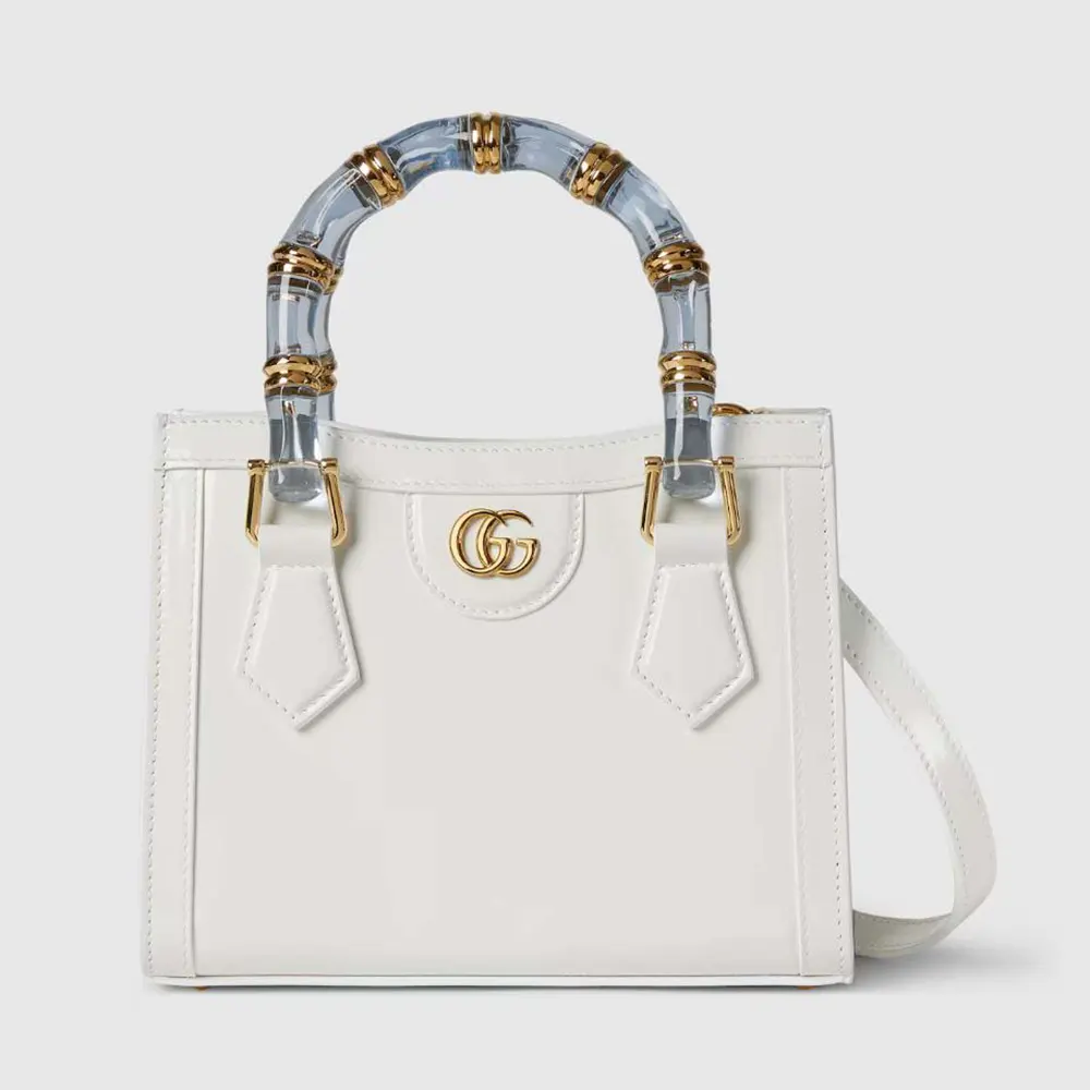 Gucci Women Gucci Diana Small Tote Bag-White ‎832936AAEVS Gucci Women Gucci Diana Small Tote Bag-White ‎832936AAEVS