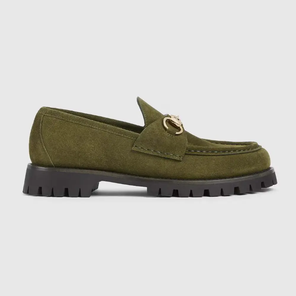 Gucci Women Loafer with Horsebit-Dark Green 834772AADUN